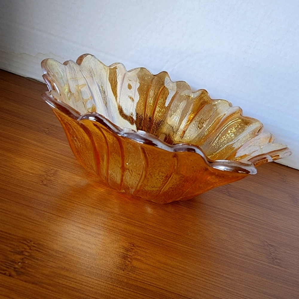 Amber vintage floral bowl